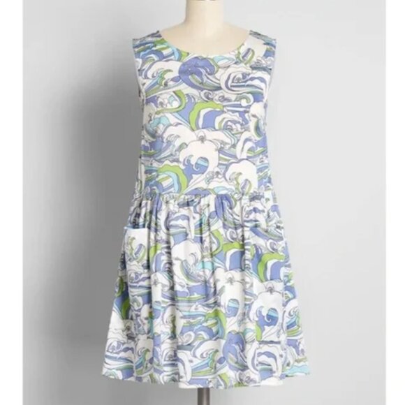 Modcloth Dresses & Skirts - NWT Modcloth “Gathering Wildflowers” Smock Dress Surf Print Size XL